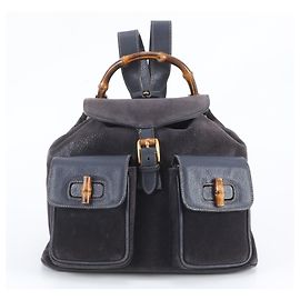 Gucci Bamboo Leder-Rucksack Schultertasche