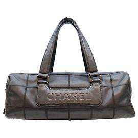 Chanel Black Caviar Chocolate Bar Mini Boston Bag