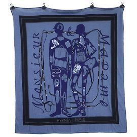 Hermès Sciarpa in cotone Hermes Monsieur et Madame