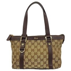 Borsa a mano Gucci in tela marrone