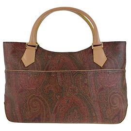 Saco Tote ETRO com padrão paisley castanho