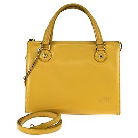 Borsa in pelle gialla Sunburst Versace Vintage