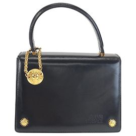 Sac à main Versace Sunburst en cuir noir