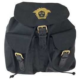 Zaino Versace Vintage Medusa in nylon nero