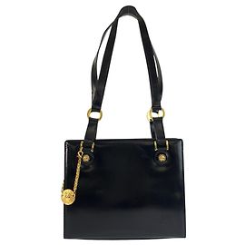 Versace Sunburst Black Enamel Shoulder and Tote Bag