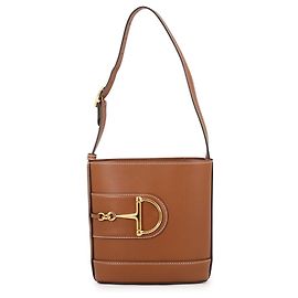 Borsa a secchiello piccola in pelle Gucci Horsebit
