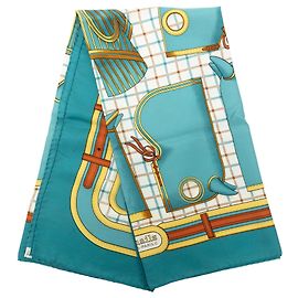 Lenço de seda Hermès Blue Camails 90