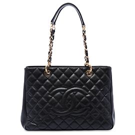 Borsa Grand Shopping Tote Chanel in pelle Caviar nera