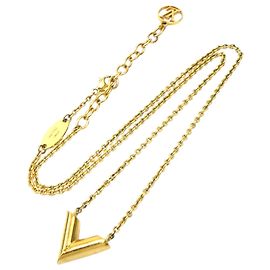 Louis Vuitton Gold Plated Essential V Halskette Gold