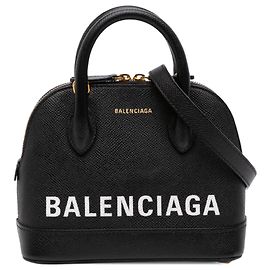 Bolso Balenciaga Ville XXS de piel de becerro granulada negra con logotipo