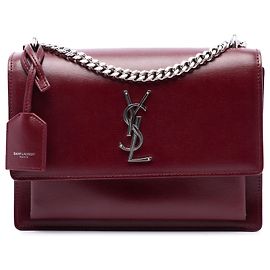 Autre Marque Saint Laurent Red Medium Calfskin Monogram Sunset Crossbody