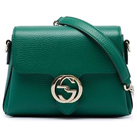 Gucci Green Small Dollar Calfskin Interlocking G Crossbody