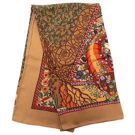 Pañuelo de seda Hermès Brown Axis Mundi 90