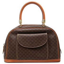 Céline Bolsa Celine Brown Macadam Coated Canvas