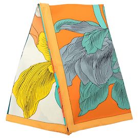 Foulard di seta Hermès Orange Etude Pour Un Iris Arc En Ciel 90