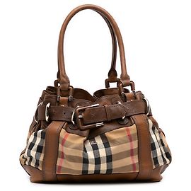 Sac à épaule Burberry Beaton en toile House Check beige