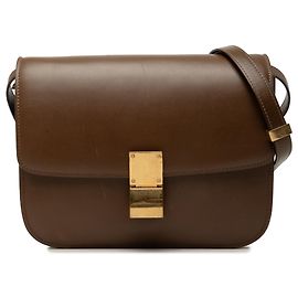 Céline Celine Brown Medium Calfskin Classic Box