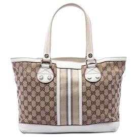 Gucci Beige Small GG Canvas Web Libeccio Sunset Tote