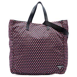 Prada Red Tessuto Stampato Octagon Handtasche