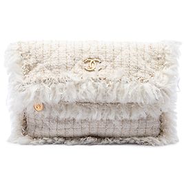 Clutch Chanel Brown Paris Cosmopolite in Tweed con Frange
