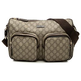 Borsa a tracolla Gucci Beige GG Supreme con doppia tasca