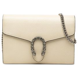 Gucci Dionysus Wallet on Chain aus braunem Kalbsleder