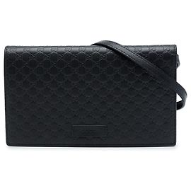 Gucci Black Microguccissima Wallet on Strap