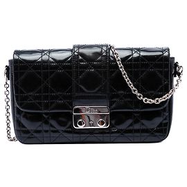 Autre Marque Dior Black Patent Cannage Miss Dior Promenade Crossbody