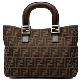 Fendi Brown Small Zucca Canvas Twins Tote