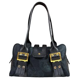 Bolso de lona negro Versace