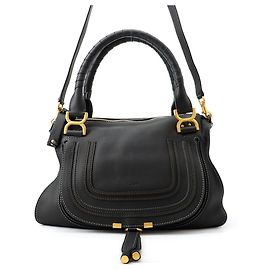 Bolso de hombro Chloé Marcie de piel de becerro negra
