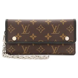 Louis Vuitton Monogram Macassar Portefeuille Long Tri-fold Wallet