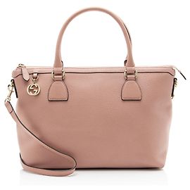 Borsa Satchel Grande in pelle Gucci con ciondolo GG