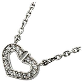 Collana Cartier C Heart in oro bianco 18K con diamante