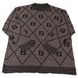 Pull Fendi en laine acrylique marron