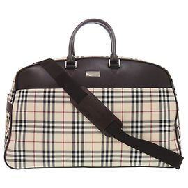 Burberry Nova Check 2-Way Boston Bag aus Canvas und Leder