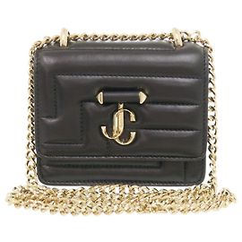 Borsa a tracolla Jimmy Choo Varenne Avenue Quad in pelle nera con catena
