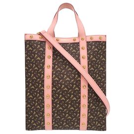 Borsa Tote 2-Way in pelle Burberry TB Monogram