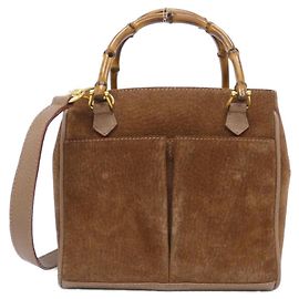 Bolso de gamuza marrón Gucci