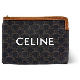 Céline Celine Zip Triomphe Coated Canvas Small