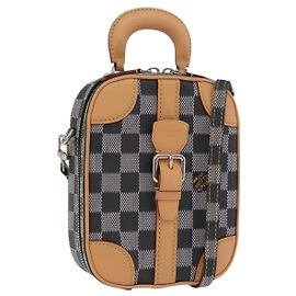 LOUIS VUITTON Damier Versette Vertical Tasche White Black N60273 LV Auth 204899SAM