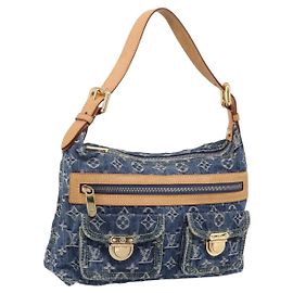 LOUIS VUITTON Monogram Denim Buggy PM Shoulder Bag Blue M95049 LV Auth yk20952V