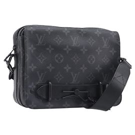 LOUIS VUITTON Monogram Eclipse Steamer Messenger Bag M45585 LV Auth 203307V