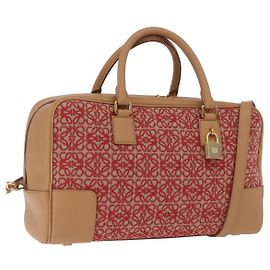 Borsa a mano LOEWE Amazona 28 Canvas 2way Beige Gold Auth 203608SAM