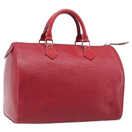 LOUIS VUITTON Epi Speedy 30 Handtasche Castilian Red M43007 LV Auth ep15983A
