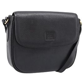 Borsa a tracolla Burberrys in pelle nera e oro autentica ep16277