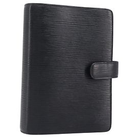 LOUIS VUITTON Epi Agenda MM Day Planner Cover Black R20042 LV Auth yk20889
