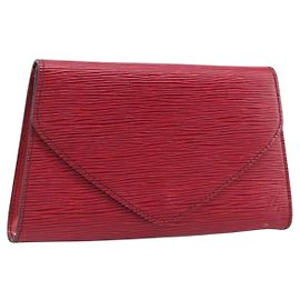 LOUIS VUITTON Epi Art Deco Clutch Bag Red M52637 LV Auth ep16193
