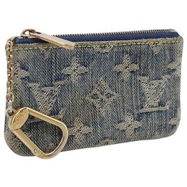 LOUIS VUITTON Monogram Denim Pochette Cles Purse Blue M95343 LV Auth 206350A