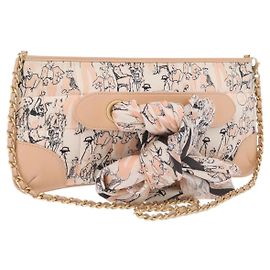 Sac à bandoulière CHANEL Choco Bar Chain Silk Pink Gold CC Auth 206258SAM